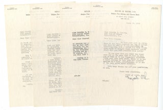 A Collection of Typed Letters Signed from Noted Booksellers Marguerite A. and Louis Henry Cohn to. Marguerite COHN, Louis Henry.