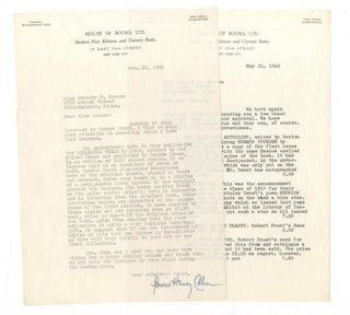 A Collection of Typed Letters Signed from Noted Booksellers Marguerite A. and Louis Henry Cohn to Dorothy P. Nassau