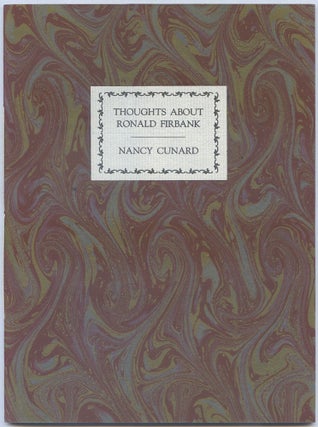 Item #539961 Thoughts About Ronald Firbank. Nancy CUNARD