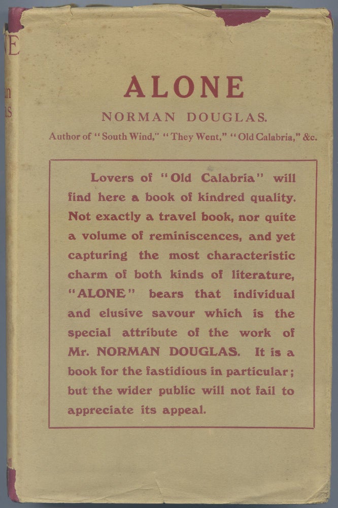 Alone. Norman DOUGLAS.