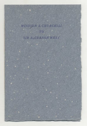 Item #540058 Winston S. Churchill to Sir Algernon West. 18 February 1898. Winston S. CHURCHILL