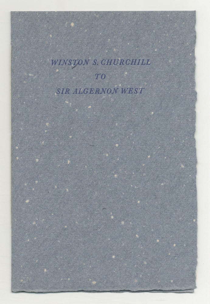 Winston S. Churchill to Sir Algernon West. 18 February 1898. Winston S. CHURCHILL.