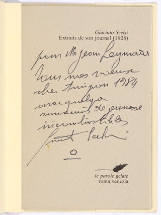 Extraits de son Journal (1928) [Excerpts from his Journal (1928)]