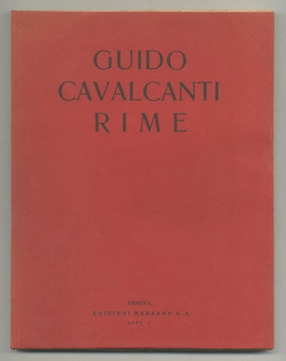 Item #540701 Guido Cavalcanti Rime. Guido CAVALCANTI, Ezra Pound