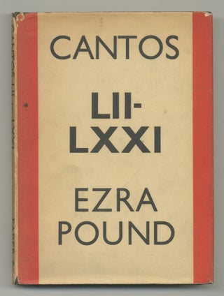 Item #541080 Cantos LII-LXXI. Ezra POUND