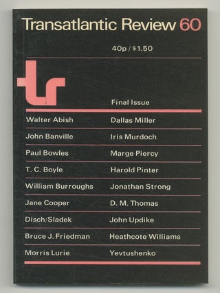 Item #541629 The Transatlantic Review: Number 60: Final Issue. Walter ABISH, Yevtushenko,...