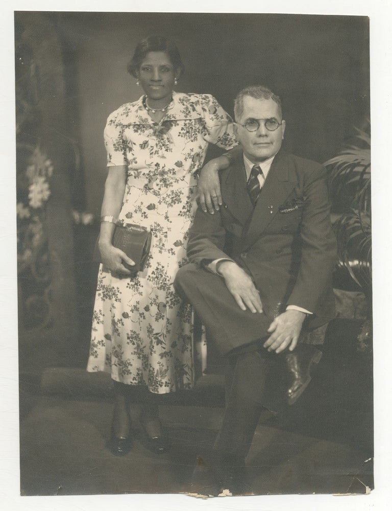Original Portrait Photograph]: Well-Dressed Couple. [New York, circa 1935. James VAN DER ZEE.
