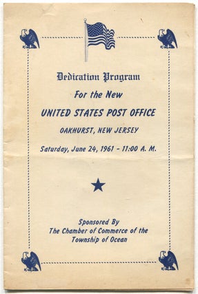 Item #541911 [Cover Title]: Dedication Program for the New United States Post Office. Okahurst,...