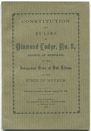 Item #542339 Constitution and By-Laws of Diamond Lodge, No. 8, Degree of Rebekah, of the...