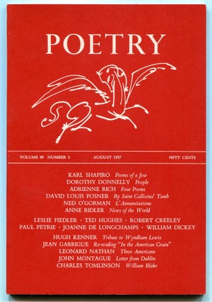 Item #542372 Poetry – Volume 90, Number 5, August 1957. Ted HUGHES, Adrienne Rich, Dorothy...