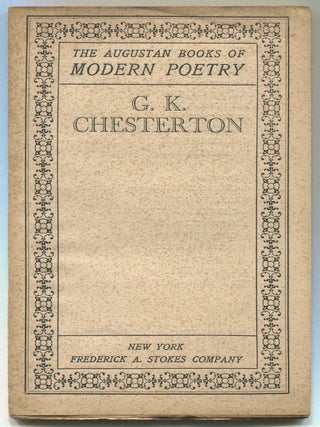 Item #543342 The Augustan Books of Modern Poetry: G.K. Chesterton. G. K CHESTERTON