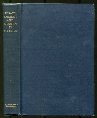 Item #543346 Essays Ancient and Modern. T. S. ELIOT