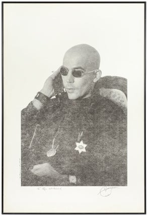 Item #543929 Inscribed Poster-sized Portrait from his 1970 Run for Sheriff of Aspen. Hunter S....