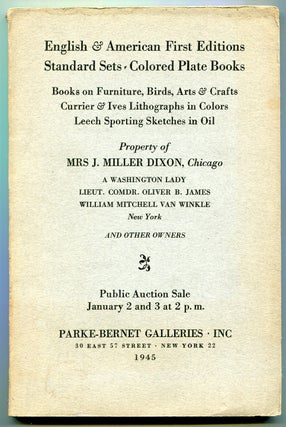 Item #544191 [Exhibition Catalogue]: Parke-Bernet Catalogue 618: English & American First...