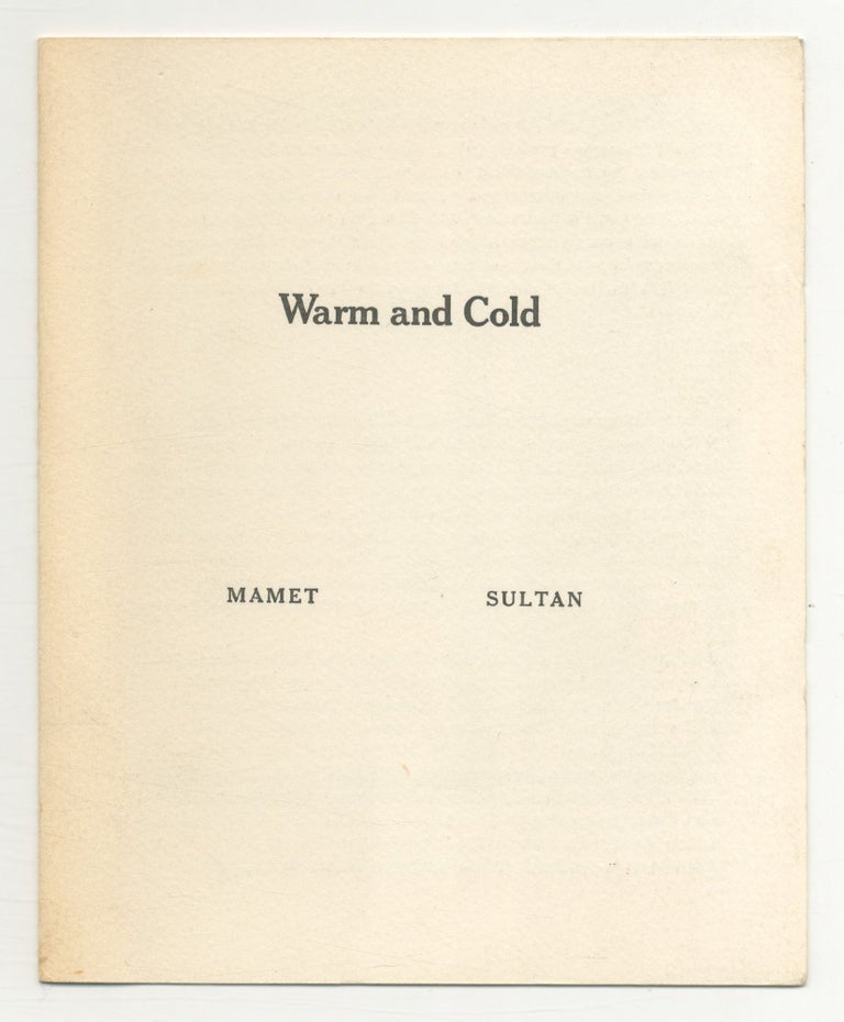 Item #544791 [Prospectus]: Warm and Cold. David MAMET, Donald Sultan.