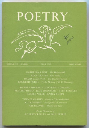 Item #544826 Poetry – Volume 102, Number 1, April 1963. Kathleen RAINE, Robert Creeley, Rae...