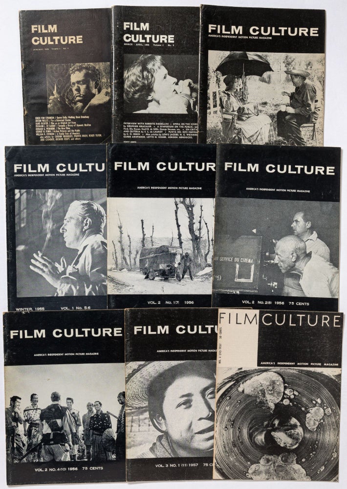 Item #545087 Film Culture: Ten Issues. Volume 1, No. 1, 1955 - Volume 3, No. 2(12), 1957 (Missing No. 3 and No. 9). Jonas MEKAS.