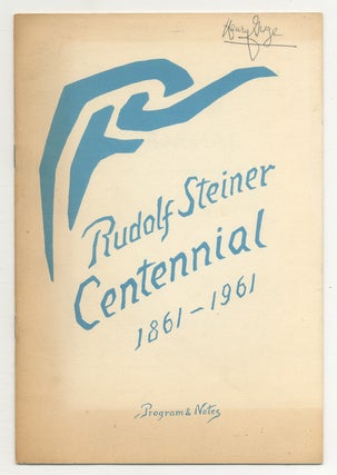 Item #545724 [Program]: Rudolf Steiner Centennial 1861-1961. Information and Announcement...
