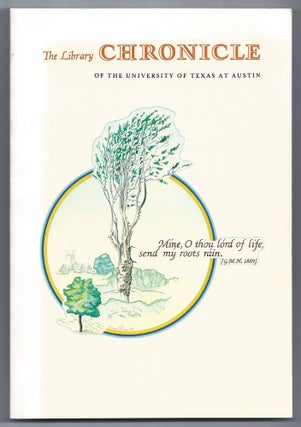 Item #546627 The Library Chronicle of the University of Texas at Austin - New Series, Number...