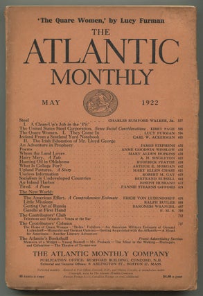 Item #546863 The Atlantic Monthly – May 1922, Vol. 129, No. 5