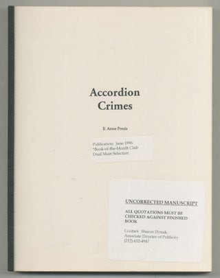 Item #547182 Accordion Crimes. E. Annie PROULX
