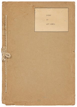Item #549082 [Offprint, cover title]: Poems. Amy LOWELL