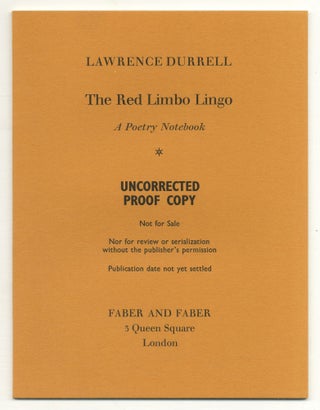 Item #549213 The Red Limbo Lingo A Poetry Notebook. Lawrence DURRELL