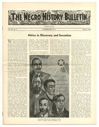 Item #549218 The Negro History Bulletin. Vol. III, No. 6
