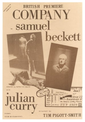 Item #549222 [Broadside]: British Premiere: Company by Samuel Beckett. Adapted by Katherine Worth...
