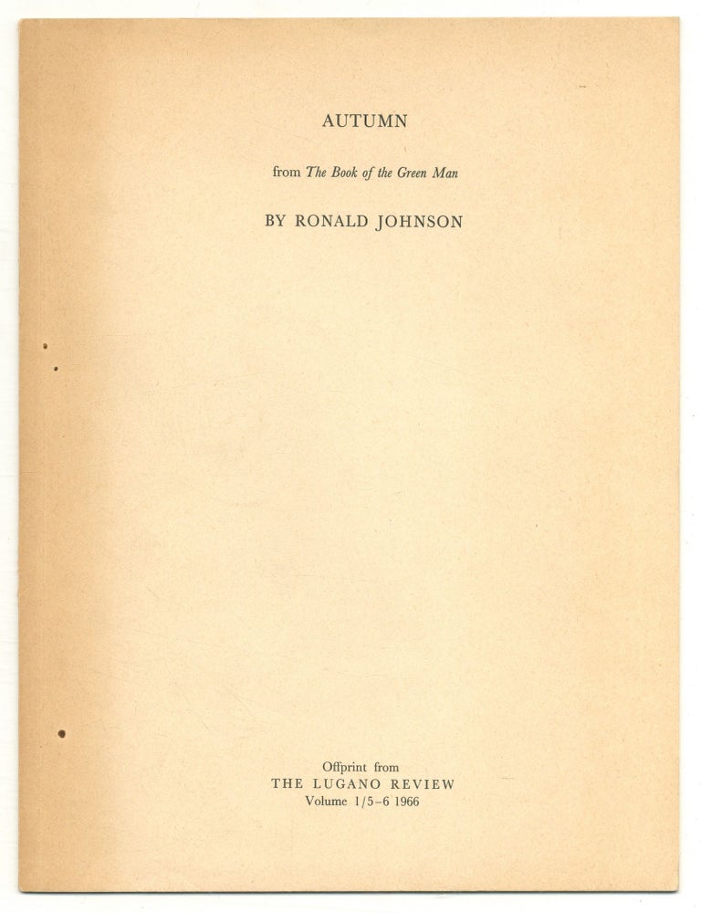 Item #549269 Autumn from The Book of the Green Man. Ronald JOHNSON.