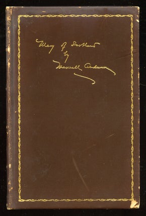 Item #55032 Mary of Scotland: A Play in Three Acts. Maxwell ANDERSON