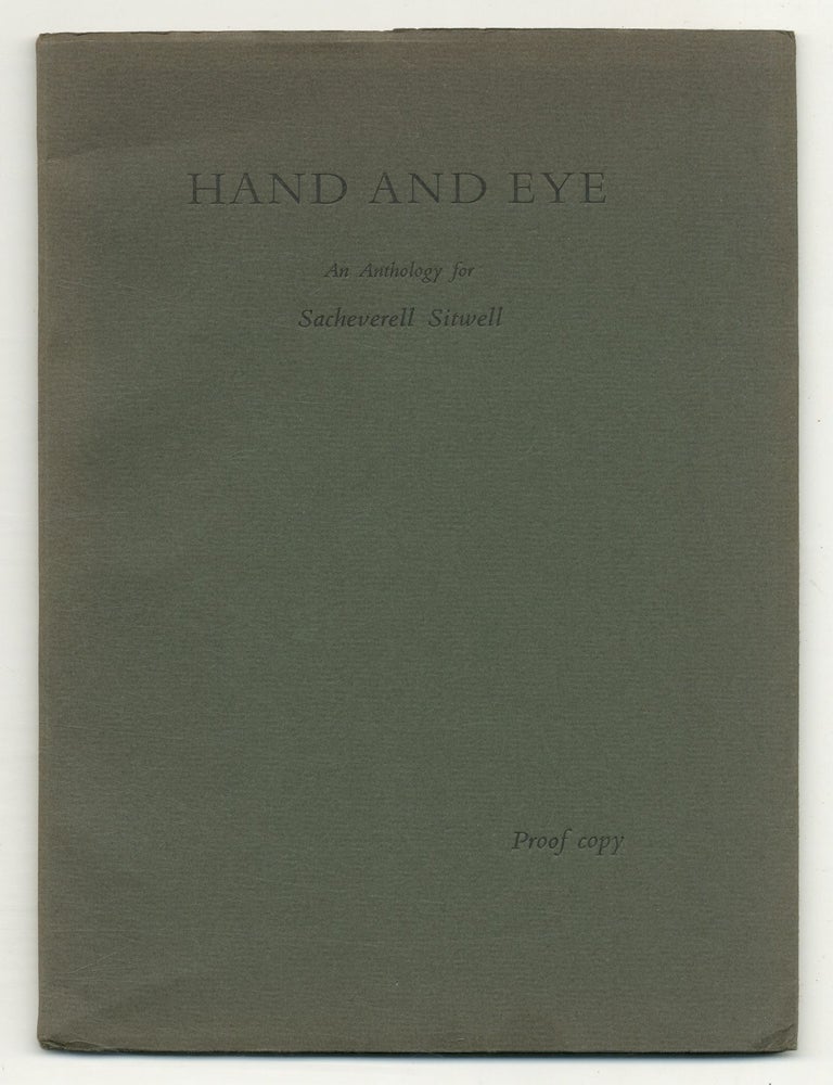 Hand and Eye: An Anthology for Sacheverell Sitwell. Geoffrey ELBORN.