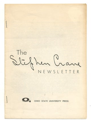 Item #550441 The Stephen Crane Newsletter &ndash; Number 1, Fall 1966. Stephen CRANE, Joseph Katz