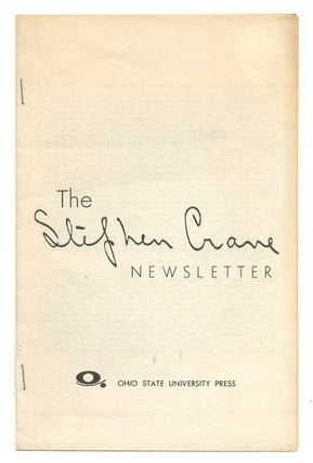 Item #550441 The Stephen Crane Newsletter – Number 1, Fall 1966. Stephen CRANE, Joseph Katz