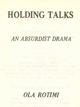 Holding Talks: An Absurdist Drama