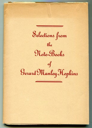Item #550533 The Poets of the Year: Selections from the Note-Books of Gerard Manley Hopkins....