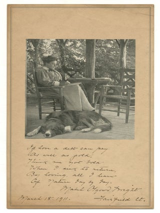 Cabinet Card Photograph of Mabel Osgood Wright Inscribed with a six-line poem. Mabel Osgood WRIGHT.