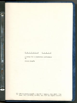 [Playscript]: Daniela Frank: a Script for a Clandestine Performance
