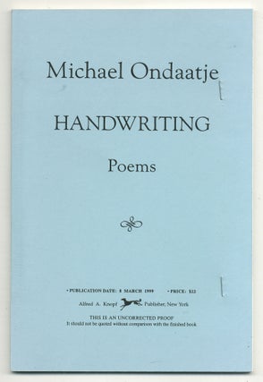 Item #550803 Handwriting: Poems. Michael ONDAATJE