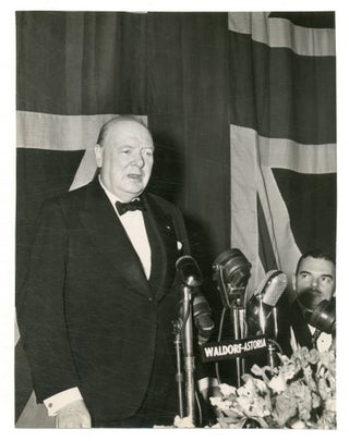 Item #550874 Press photograph of Winston Churchill. Winston CHURCHILL