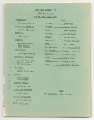 Item #550930 [Television Script]: Life with Father - TV Show No. 53 - 4. Sunday, Dec. 13th 1953....
