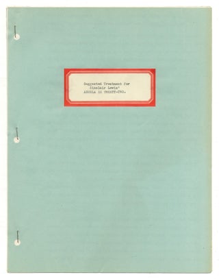 Item #550949 Suggested Treatment for Sinclair Lewis' Angela is Twenty-Two. Walter FERRIS,...