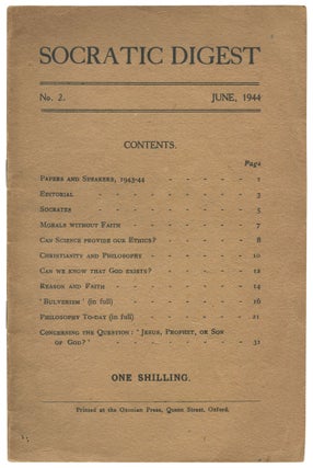 Item #551458 Socratic Digest - No. 2 June, 1944. C. S. LEWIS