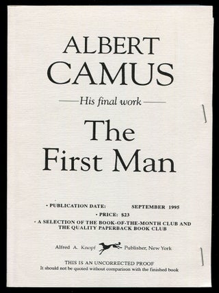 Item #551645 The First Man. Albert CAMUS