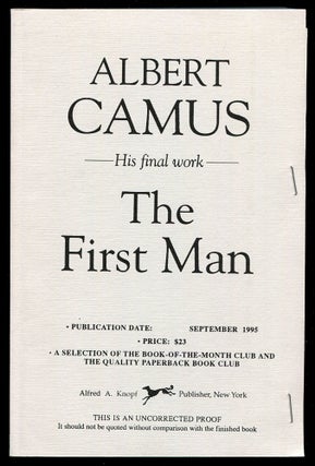Item #551645 The First Man. Albert CAMUS
