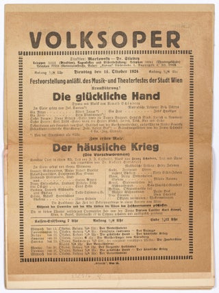 [Libretto] Die gl&uuml;ckliche Hand. Drama mit Musik