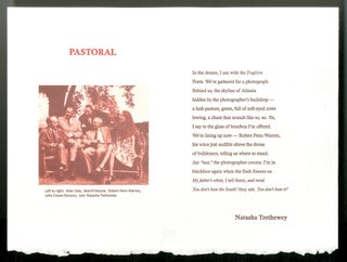 Item #552662 [Broadside]: Pastoral. Natasha TRETHEWEY, Merrill Moore Allen Tate, John Crowe...