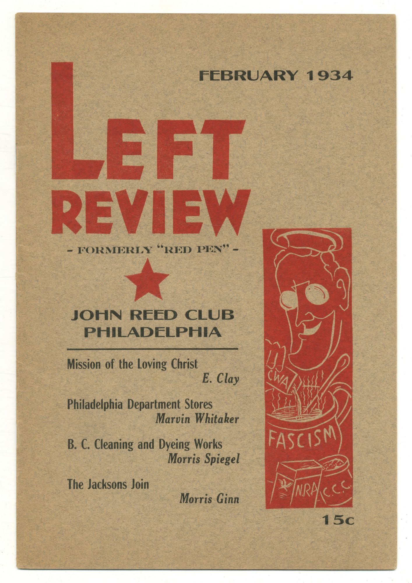 Magazine : Left Review: Organ of the Philadelphia John Reed Club. Vol ...