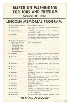 Item #553878 [Program]: March on Washington for Jobs and Freedom. August 28, 1963. Lincoln...