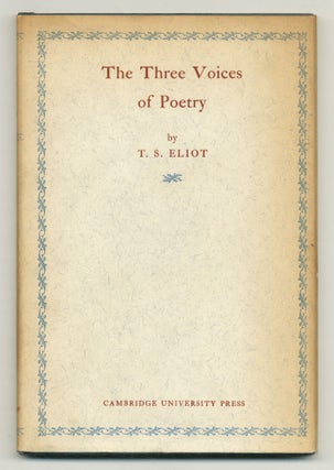 Item #554011 The Three Voices of Poetry. T. S. ELIOT